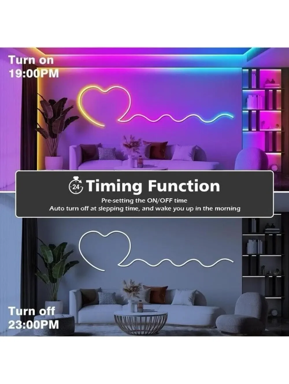 Neon Rope LED 20Ft Lights – Flexible, Dimmable, Remote Control, Vibrant Glow!